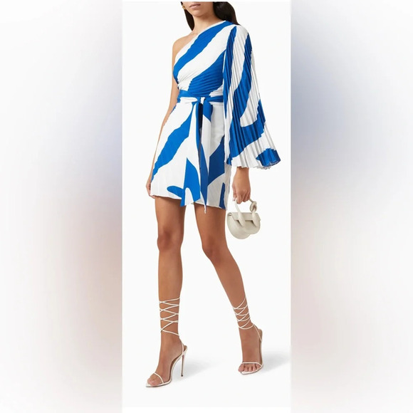 - MILLY Linden pleated one shoulder dress- size 0 $395 - Picture 2 of 16